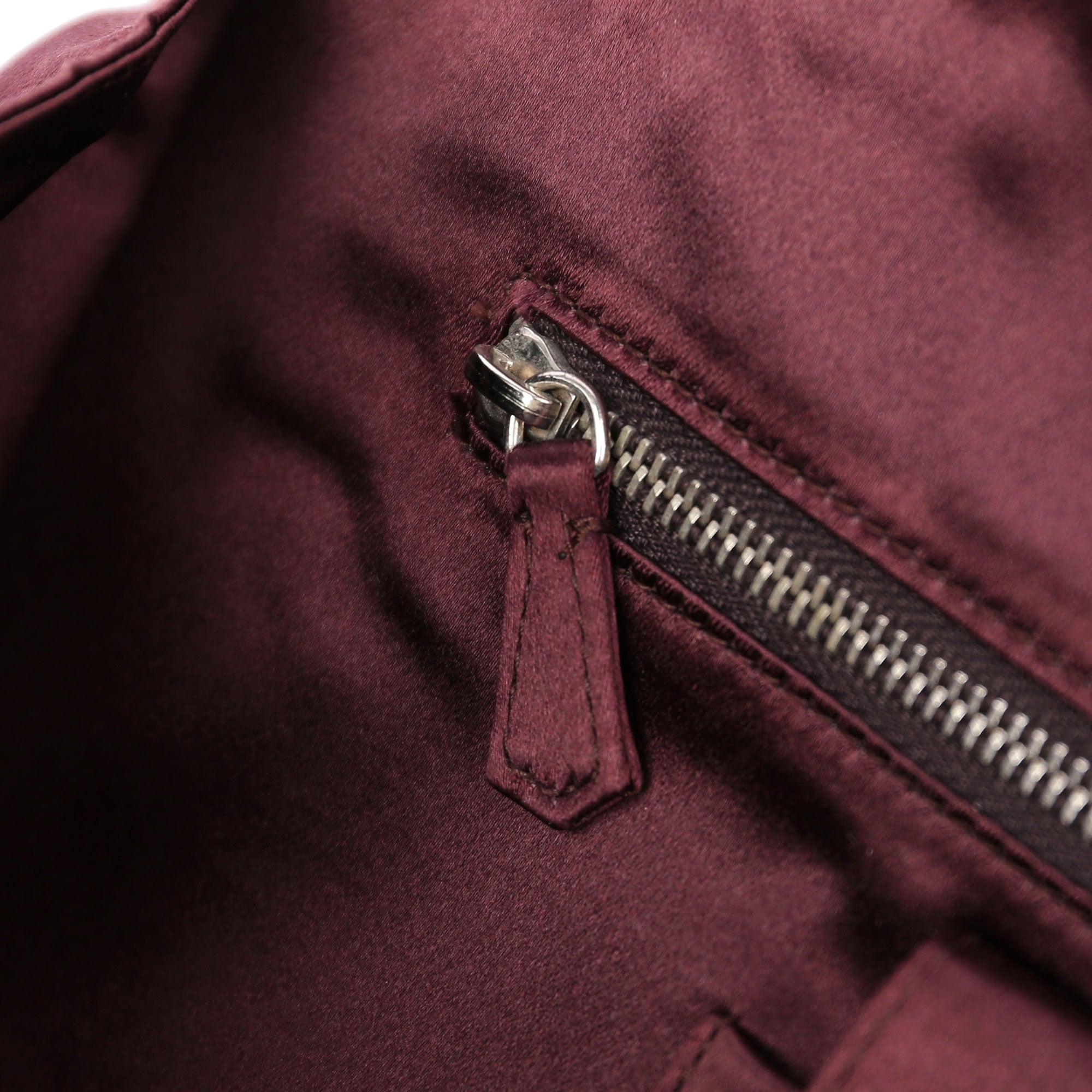 Burgundy Raso Satin Top Handle Bag