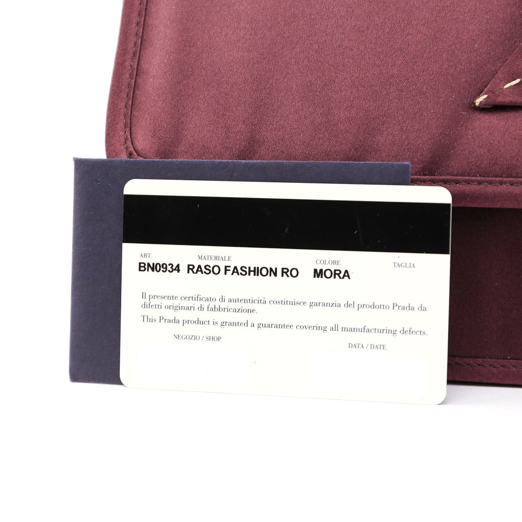 Burgundy Raso Satin Top Handle Bag