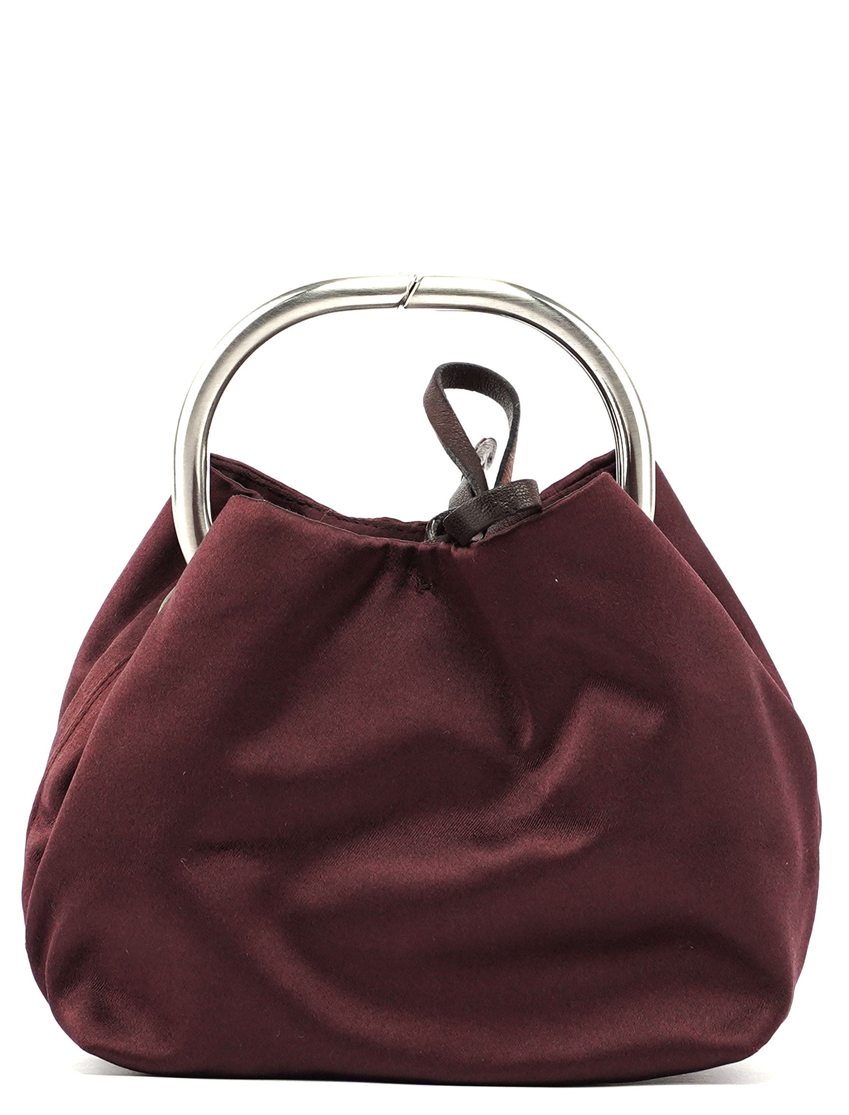 Burgundy Satin Mini Ring Bag