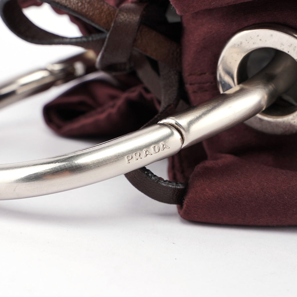 Burgundy Satin Mini Ring Bag