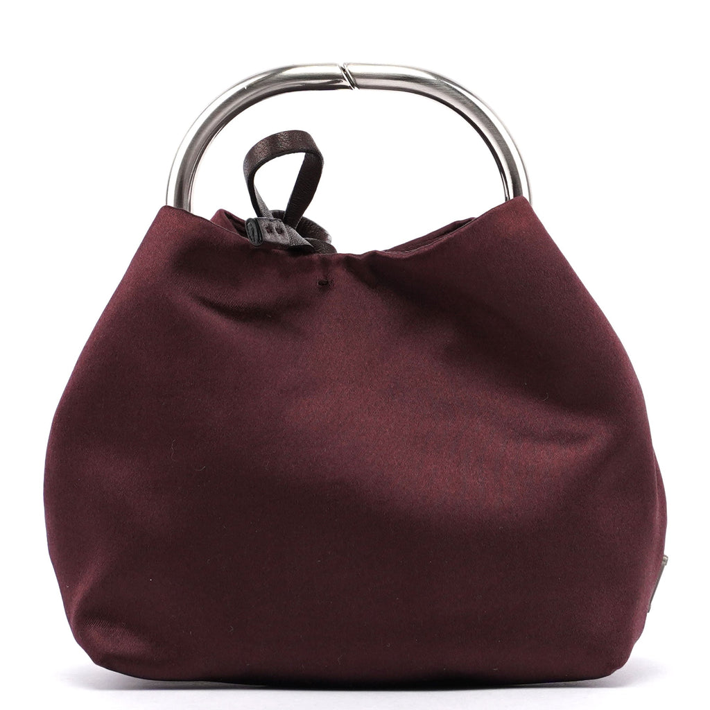 Burgundy Satin Mini Ring Bag
