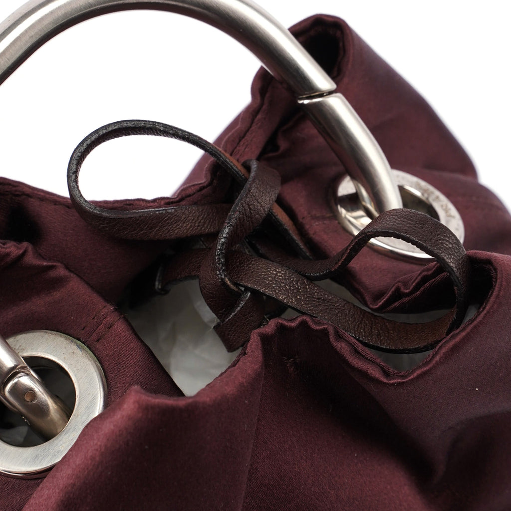 Burgundy Satin Mini Ring Bag