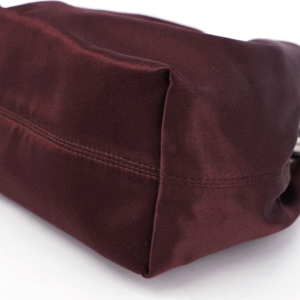 Burgundy Satin Mini Ring Bag