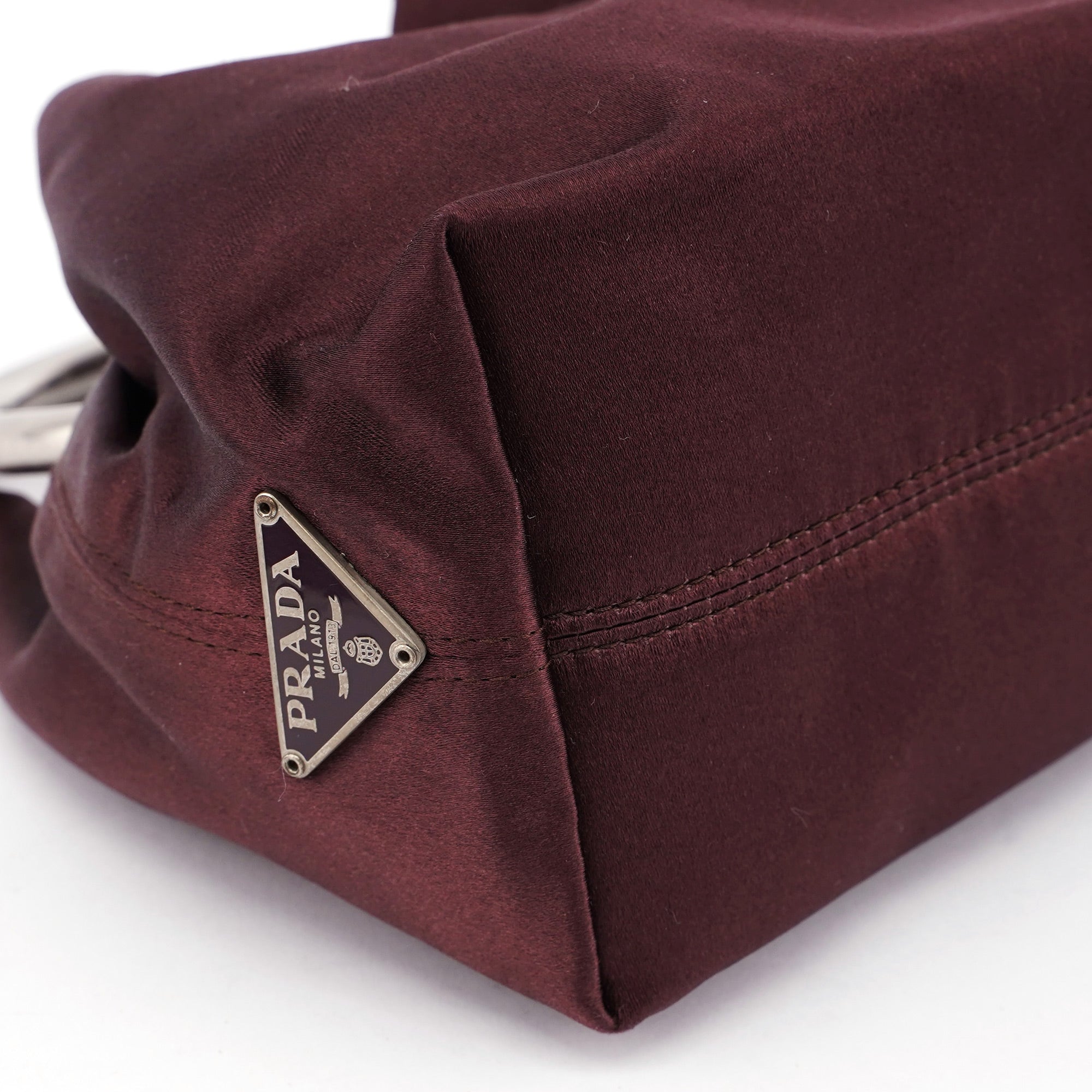 Burgundy Satin Mini Ring Bag