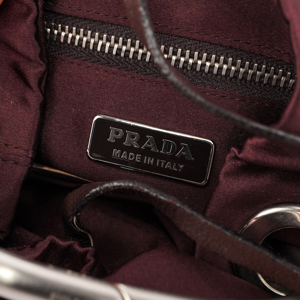 Burgundy Satin Mini Ring Bag