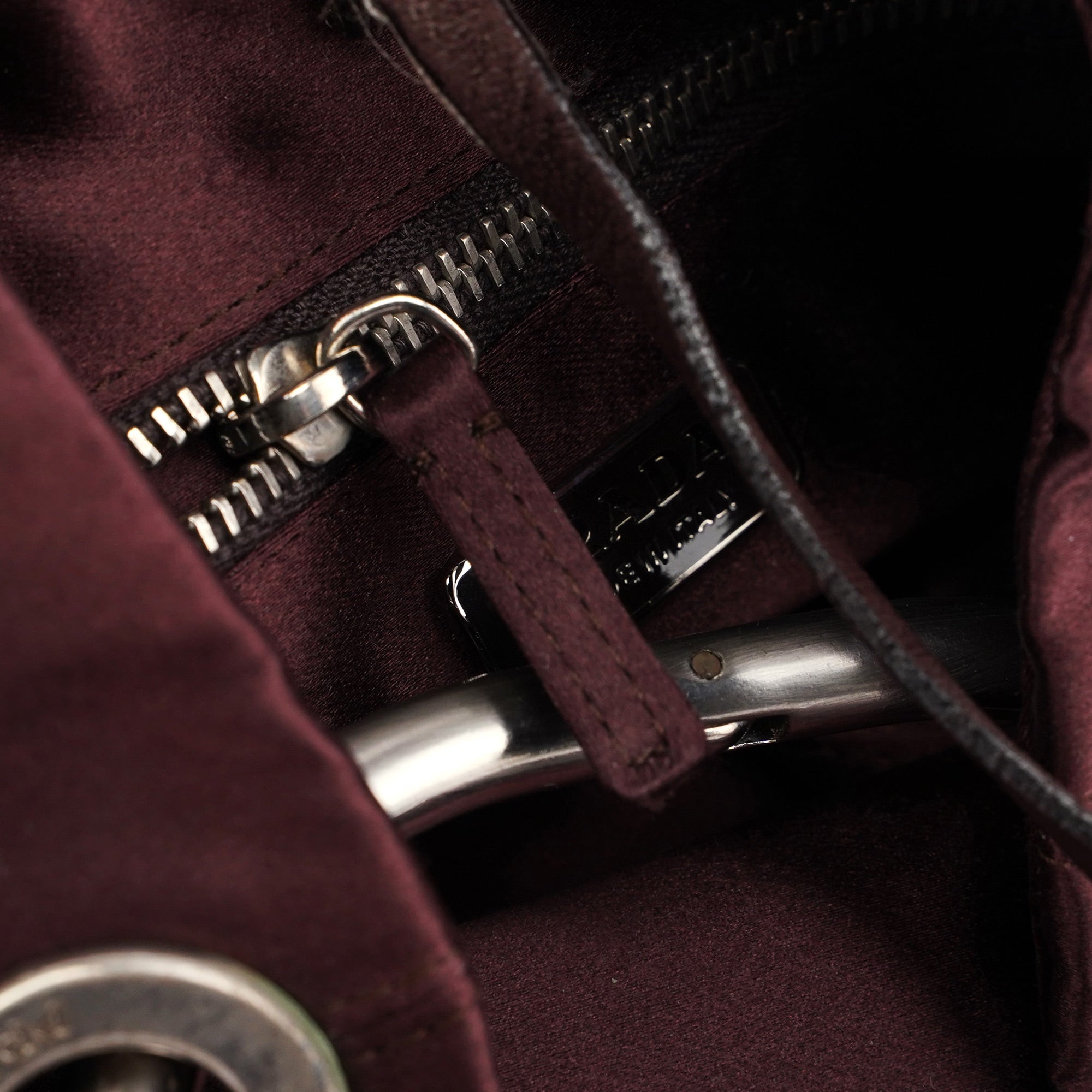 Burgundy Satin Mini Ring Bag