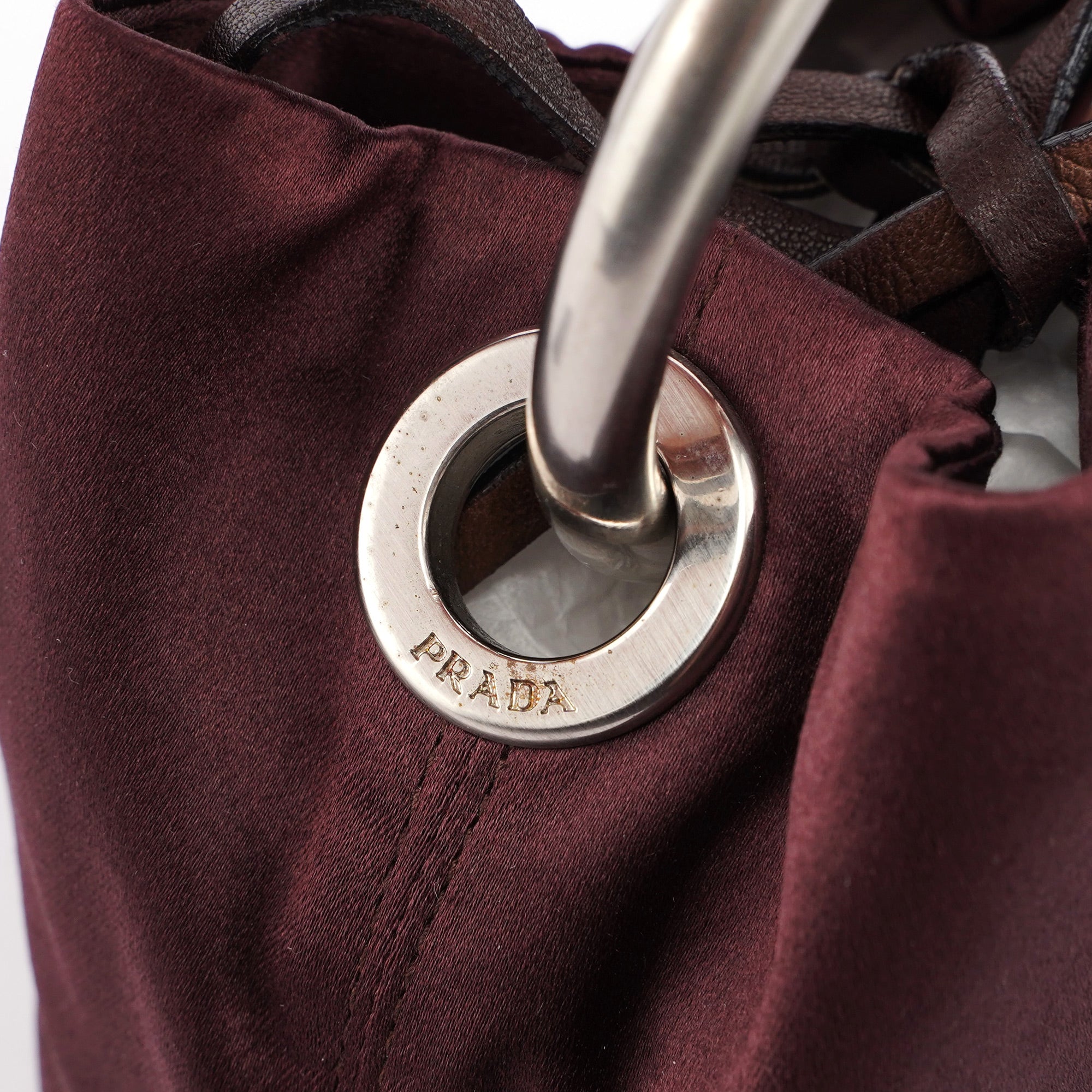 Burgundy Satin Mini Ring Bag