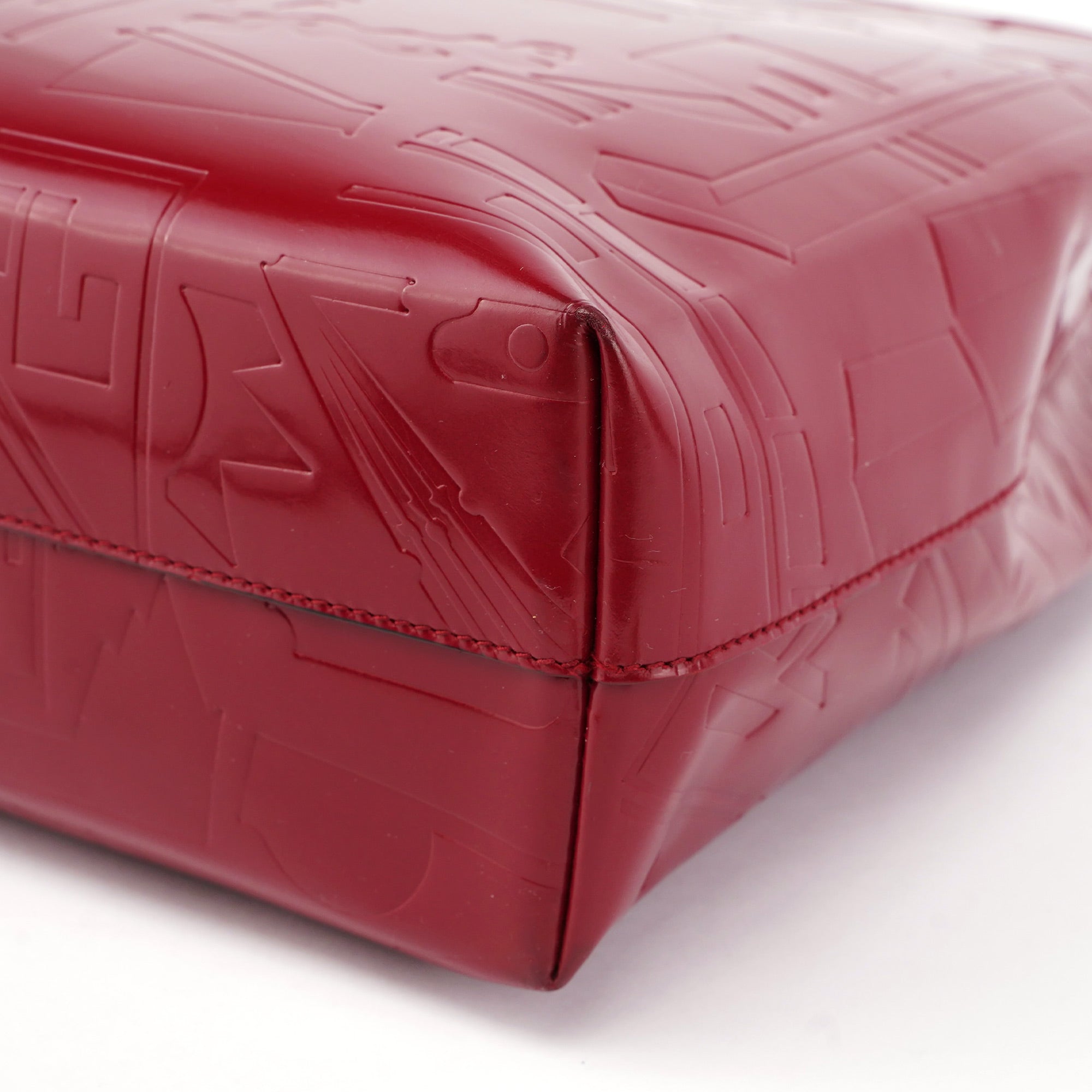Burgundy Spazzolato Embossed Tote Bag