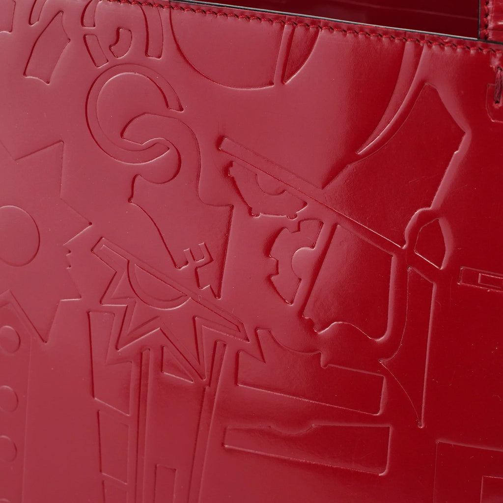 Burgundy Spazzolato Embossed Tote Bag