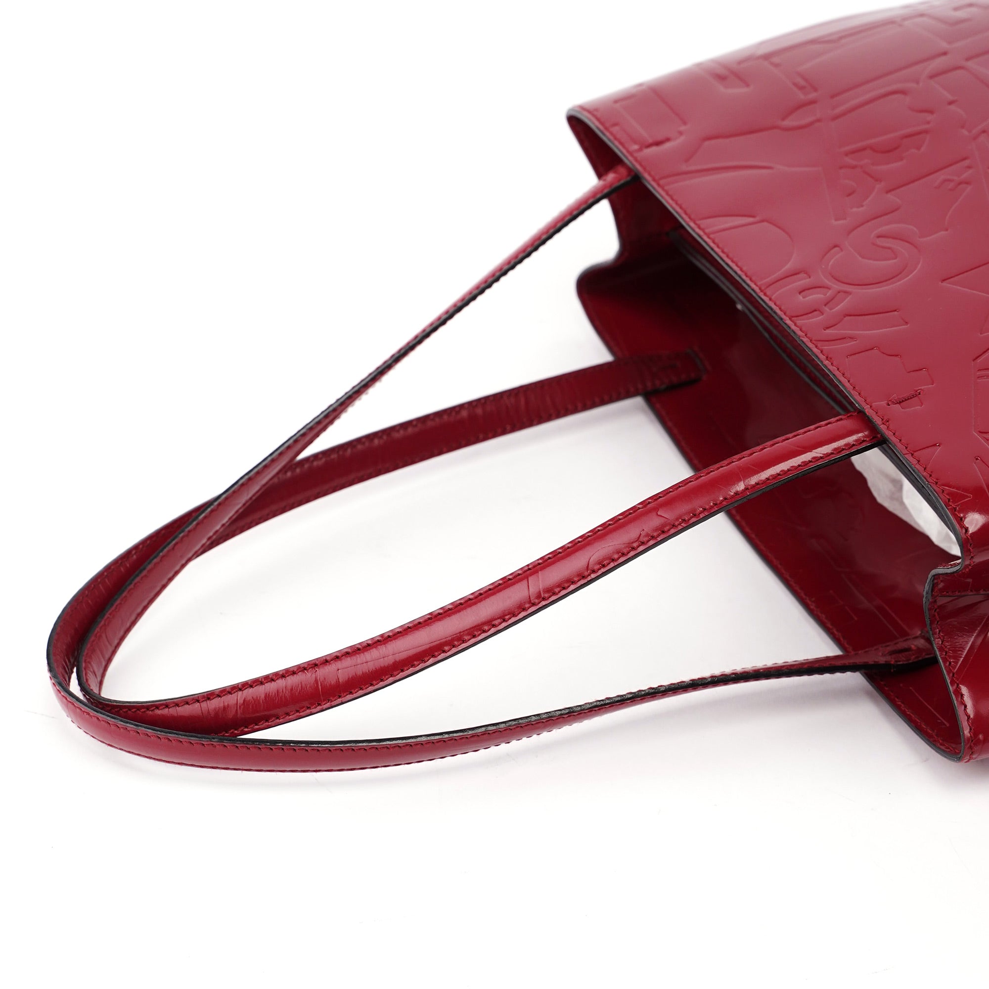 Burgundy Spazzolato Embossed Tote Bag