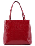 Burgundy Spazzolato Embossed Tote Bag