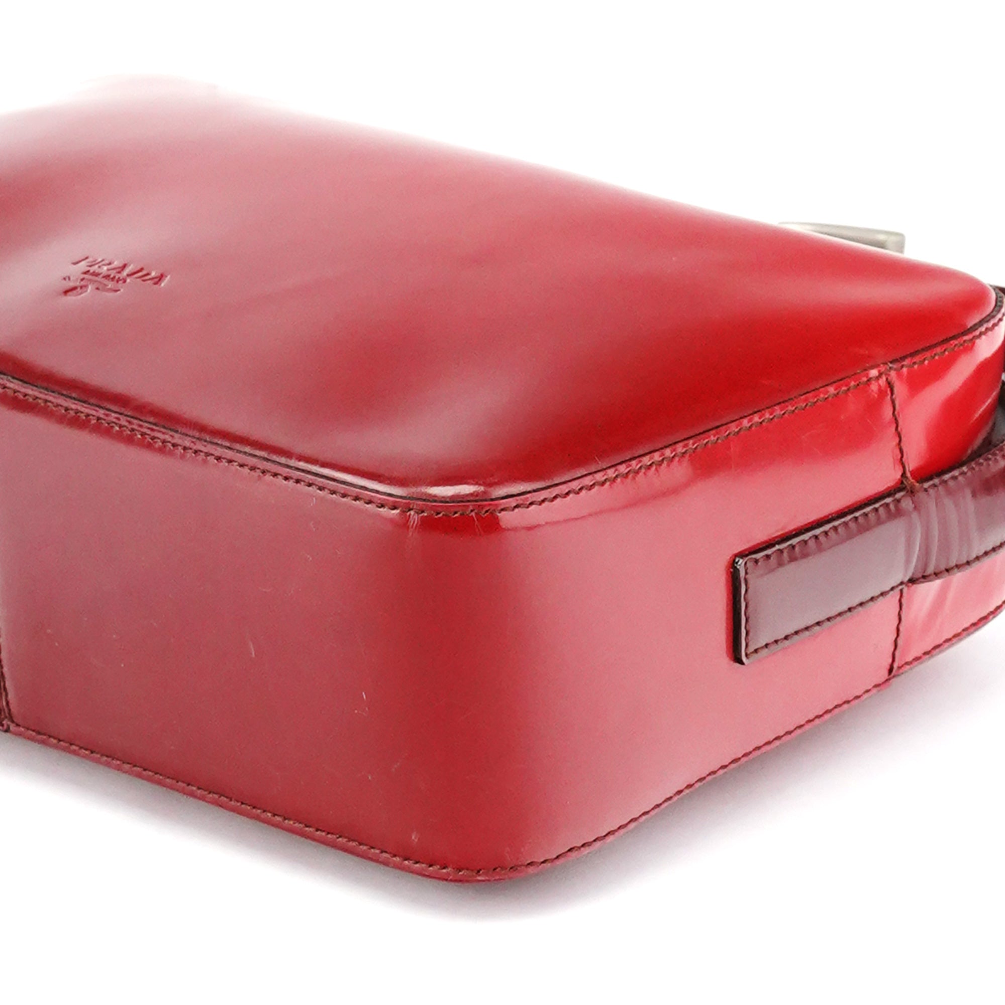 Burgundy Spazzolato Leather Shoulder Bag