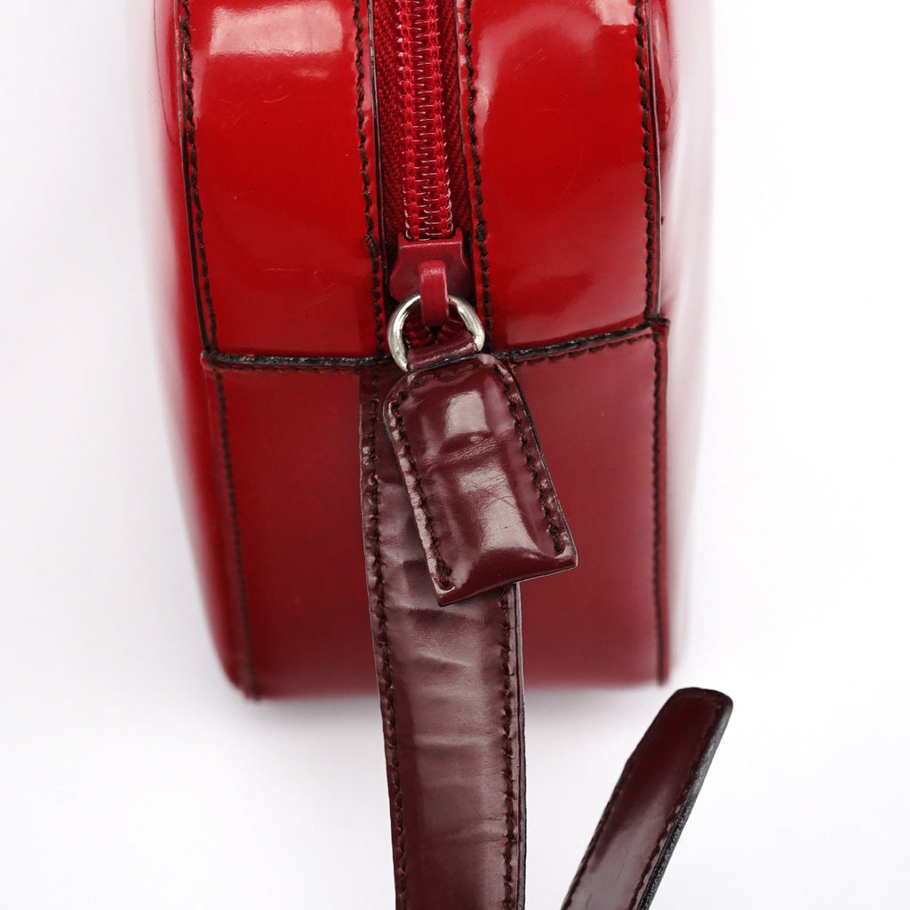 Burgundy Spazzolato Leather Shoulder Bag
