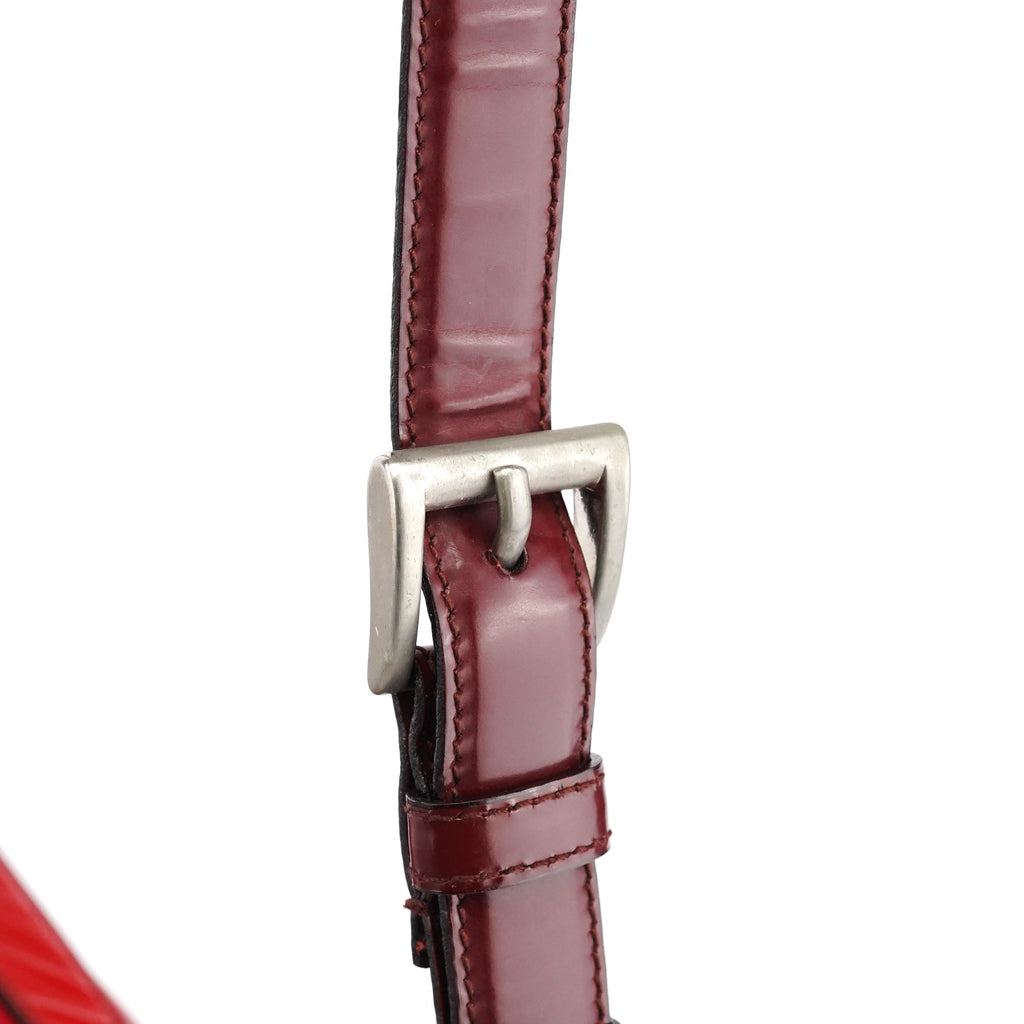 Burgundy Spazzolato Leather Shoulder Bag