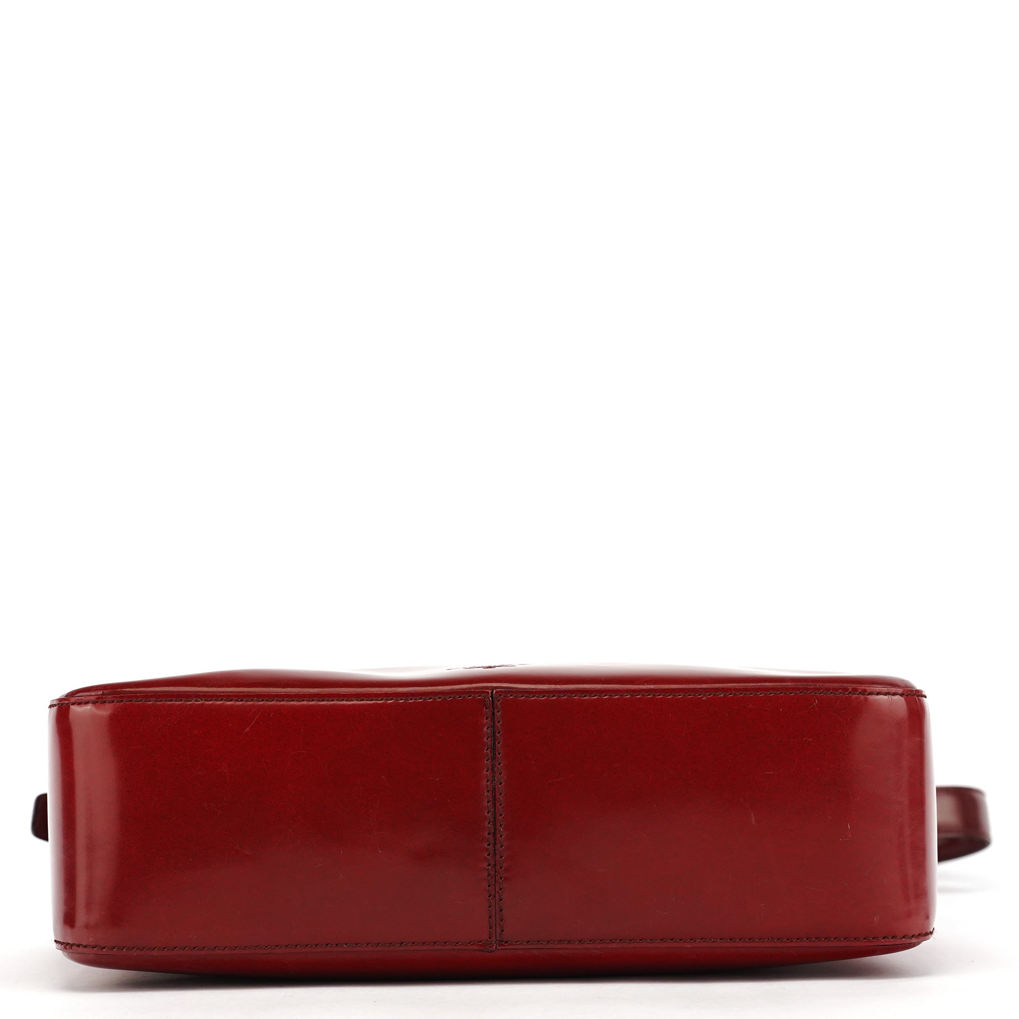 Burgundy Spazzolato Leather Shoulder Bag