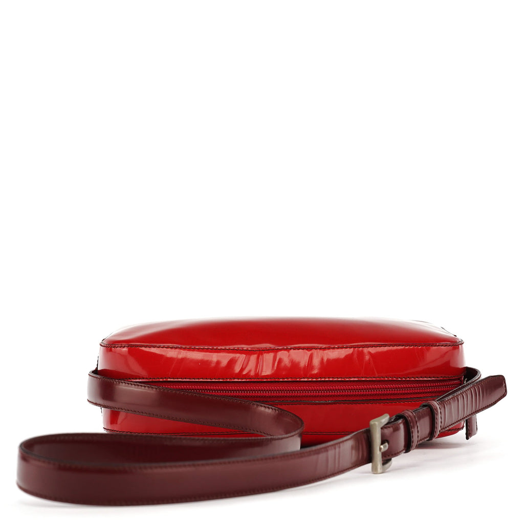 Burgundy Spazzolato Leather Shoulder Bag