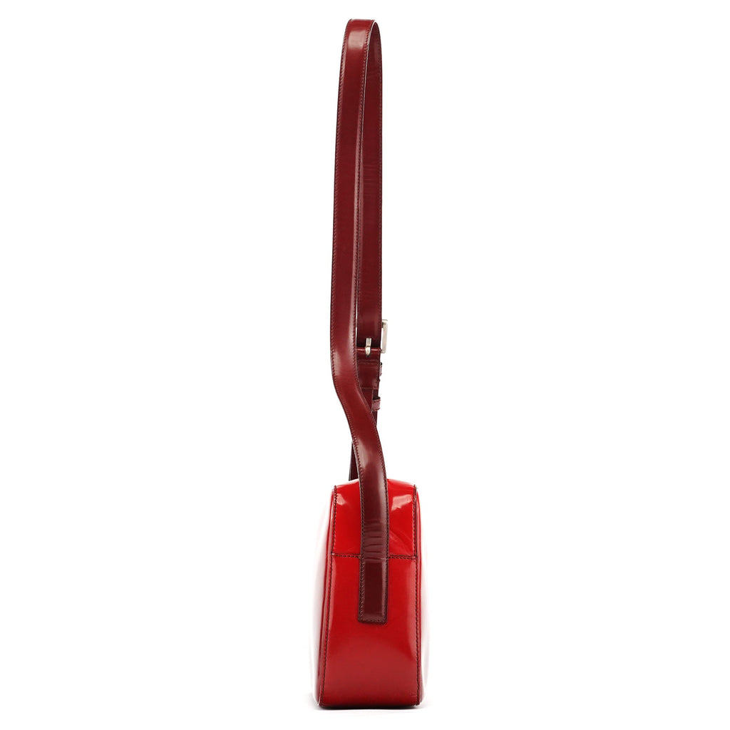 Burgundy Spazzolato Leather Shoulder Bag