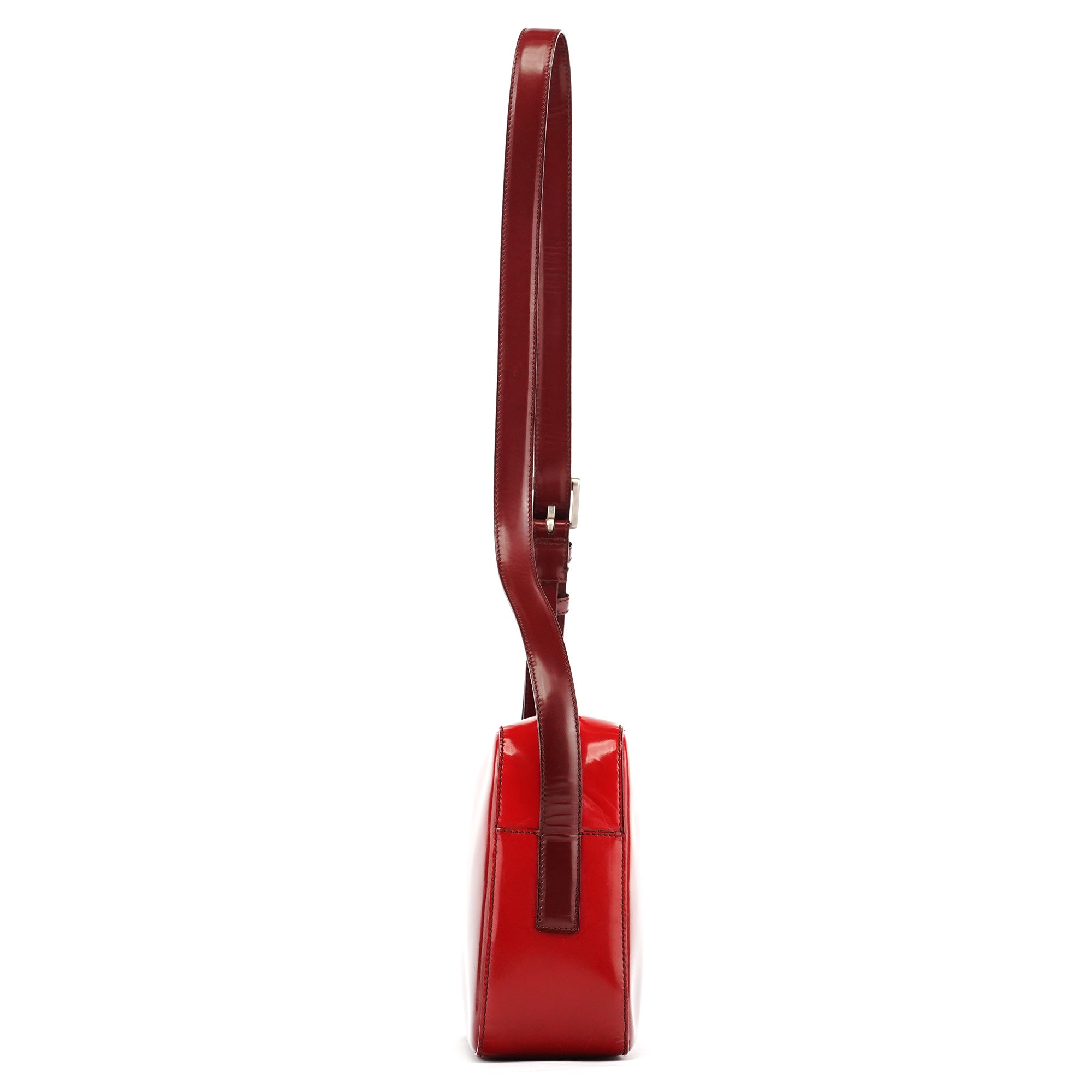 Burgundy Spazzolato Leather Shoulder Bag