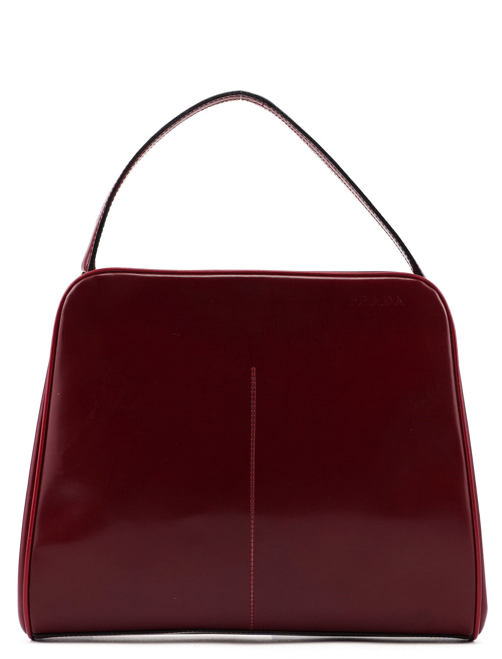 Burgundy Spazzolato Top Handle Clutch Bag