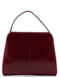 Burgundy Spazzolato Top Handle Clutch Bag