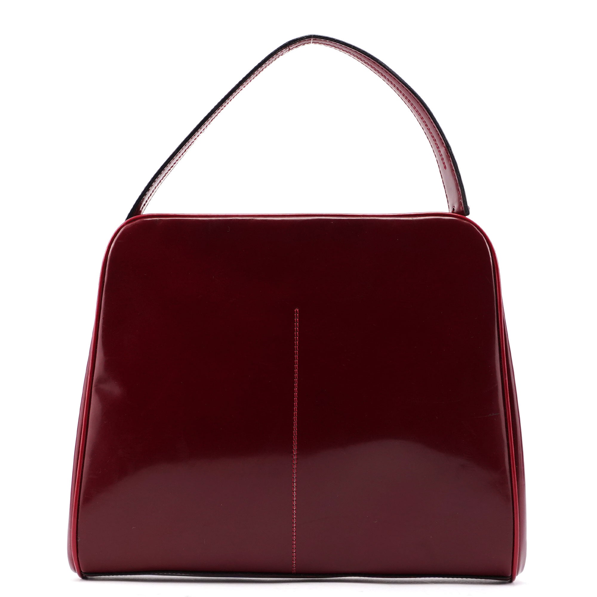 Burgundy Spazzolato Top Handle Clutch Bag
