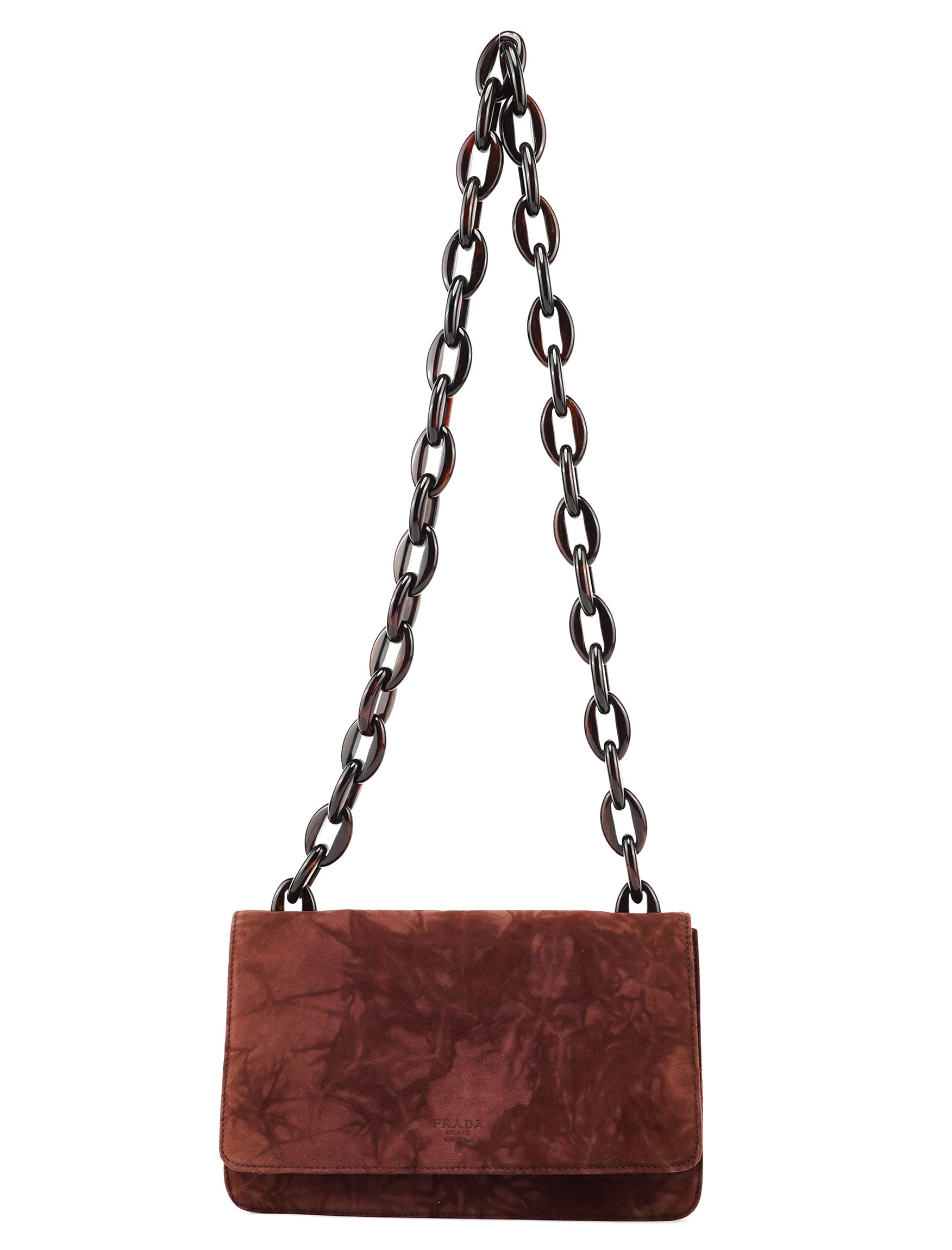 Burgundy Tie Dye Plastic Handle Shoulder Bag