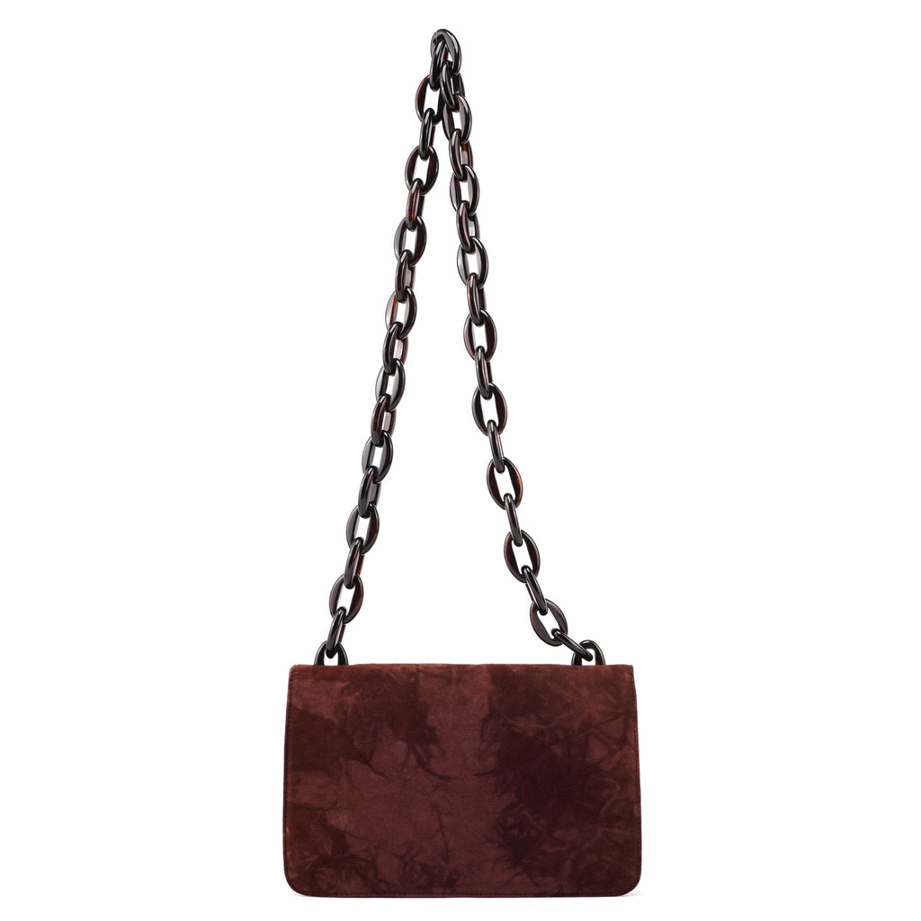 Burgundy Tie Dye Plastic Handle Shoulder Bag