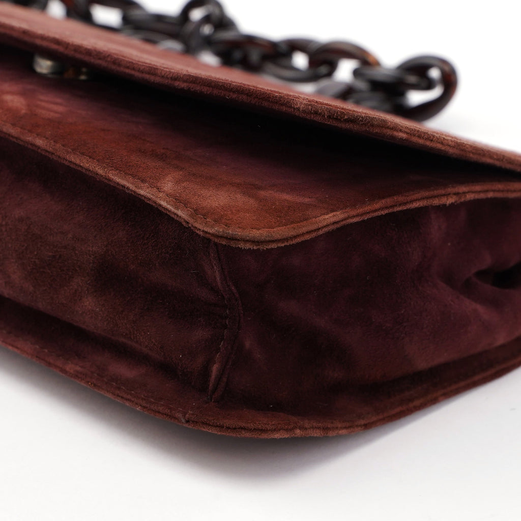 Burgundy Tie Dye Plastic Handle Shoulder Bag