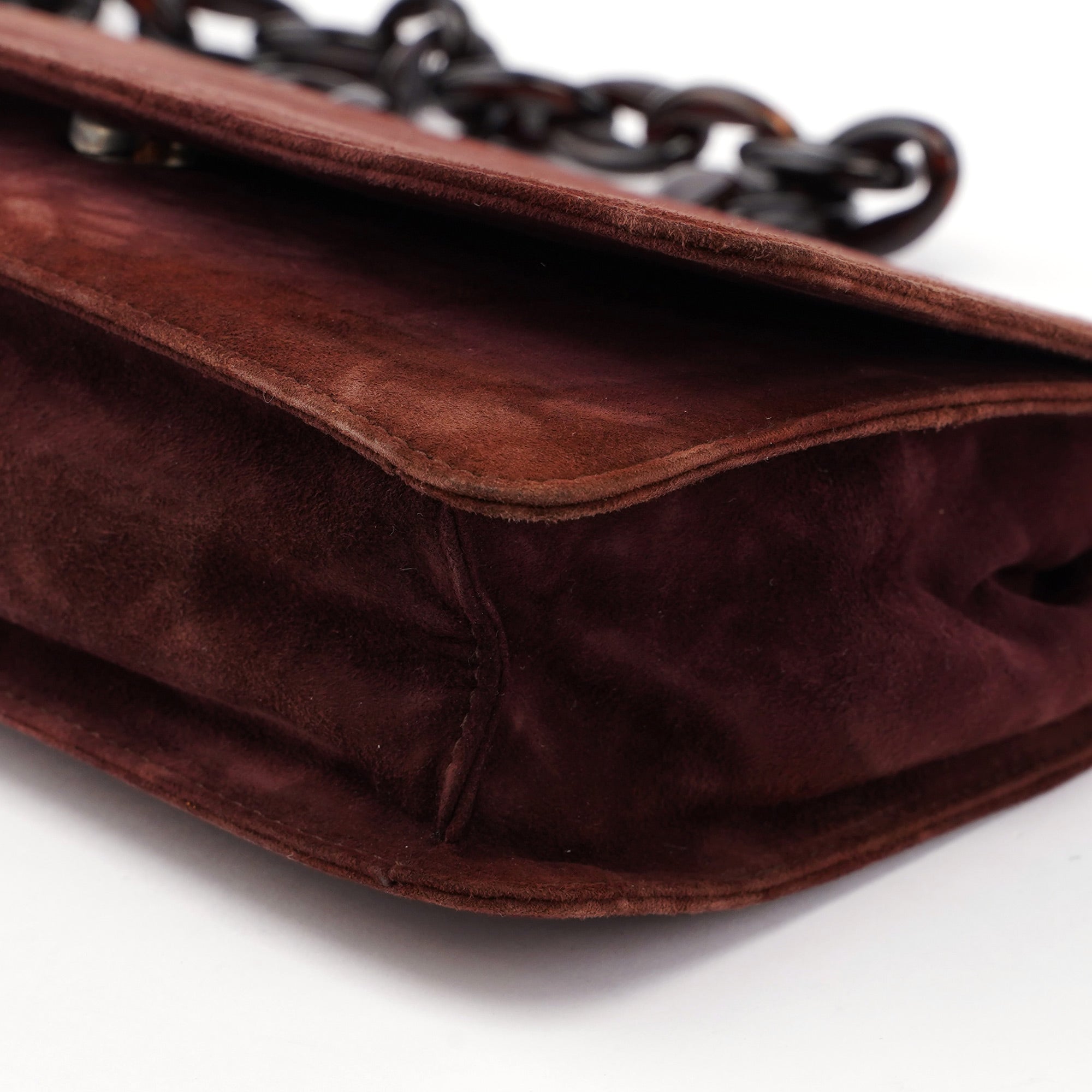 Burgundy Tie Dye Plastic Handle Shoulder Bag