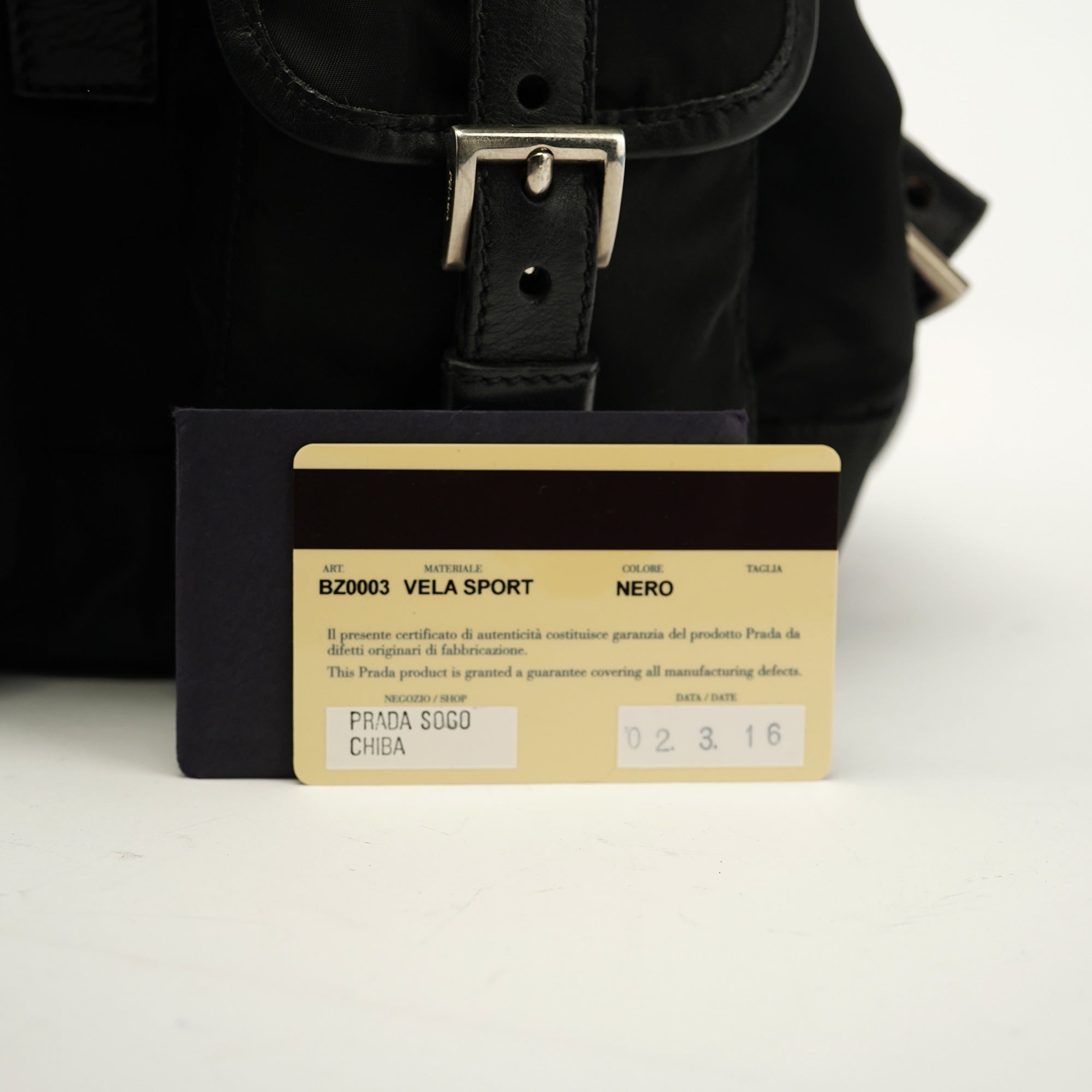 BZ0003 Black Tessuto Vela Backpack