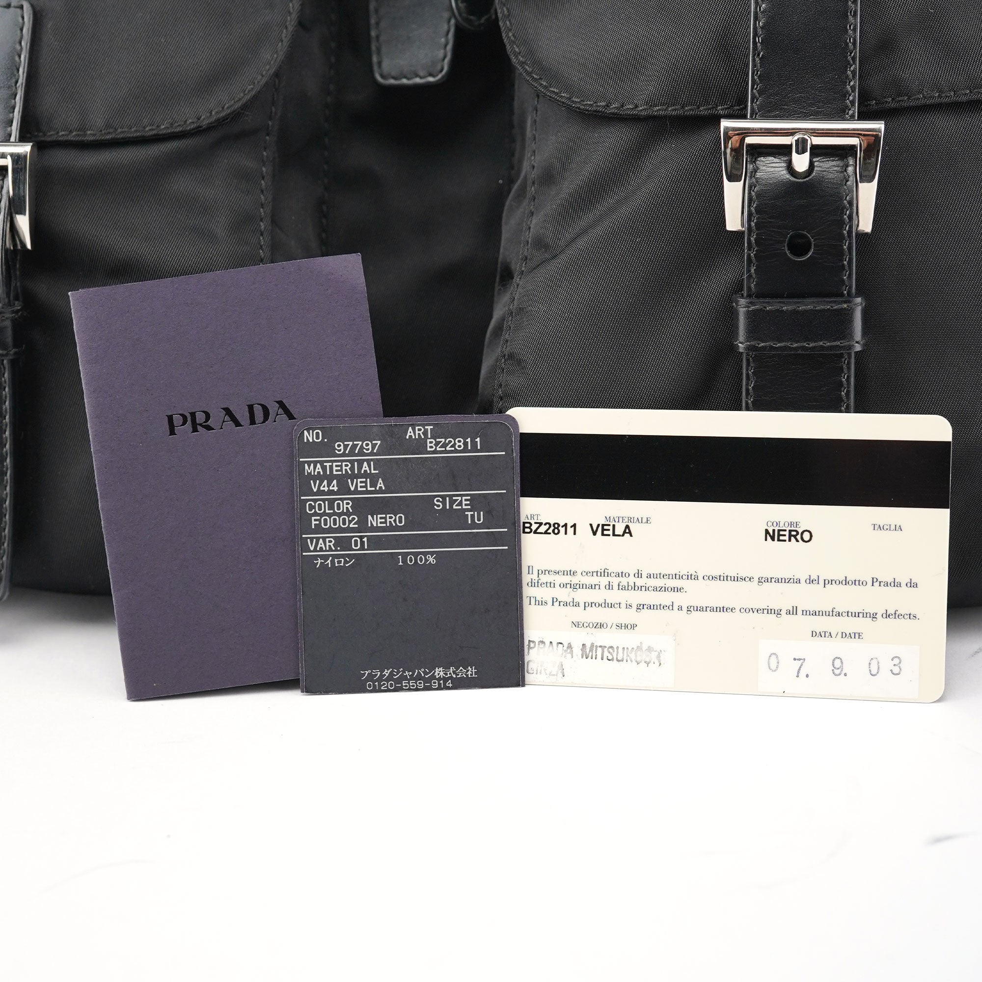 BZ2811 Black Tessuto Vela Backpack