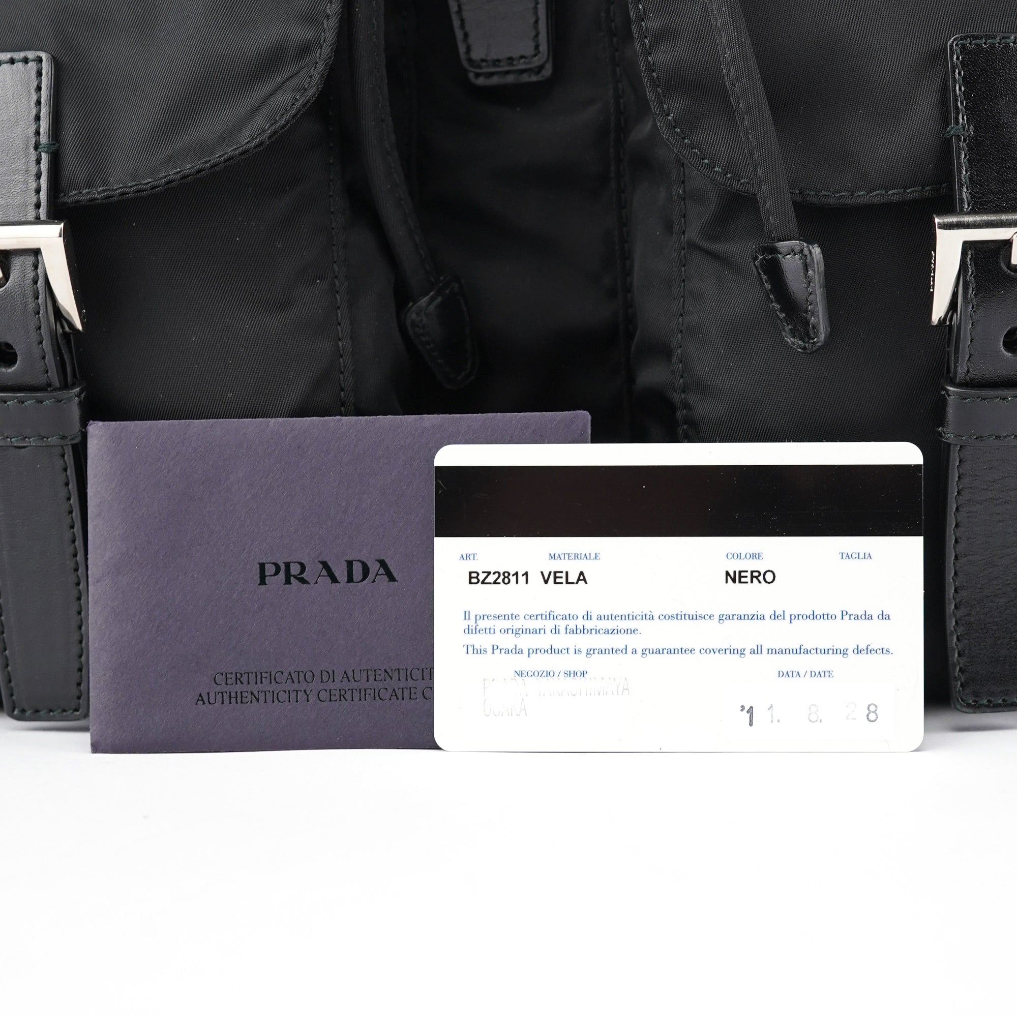 BZ2811 Black Tessuto Vela Backpack