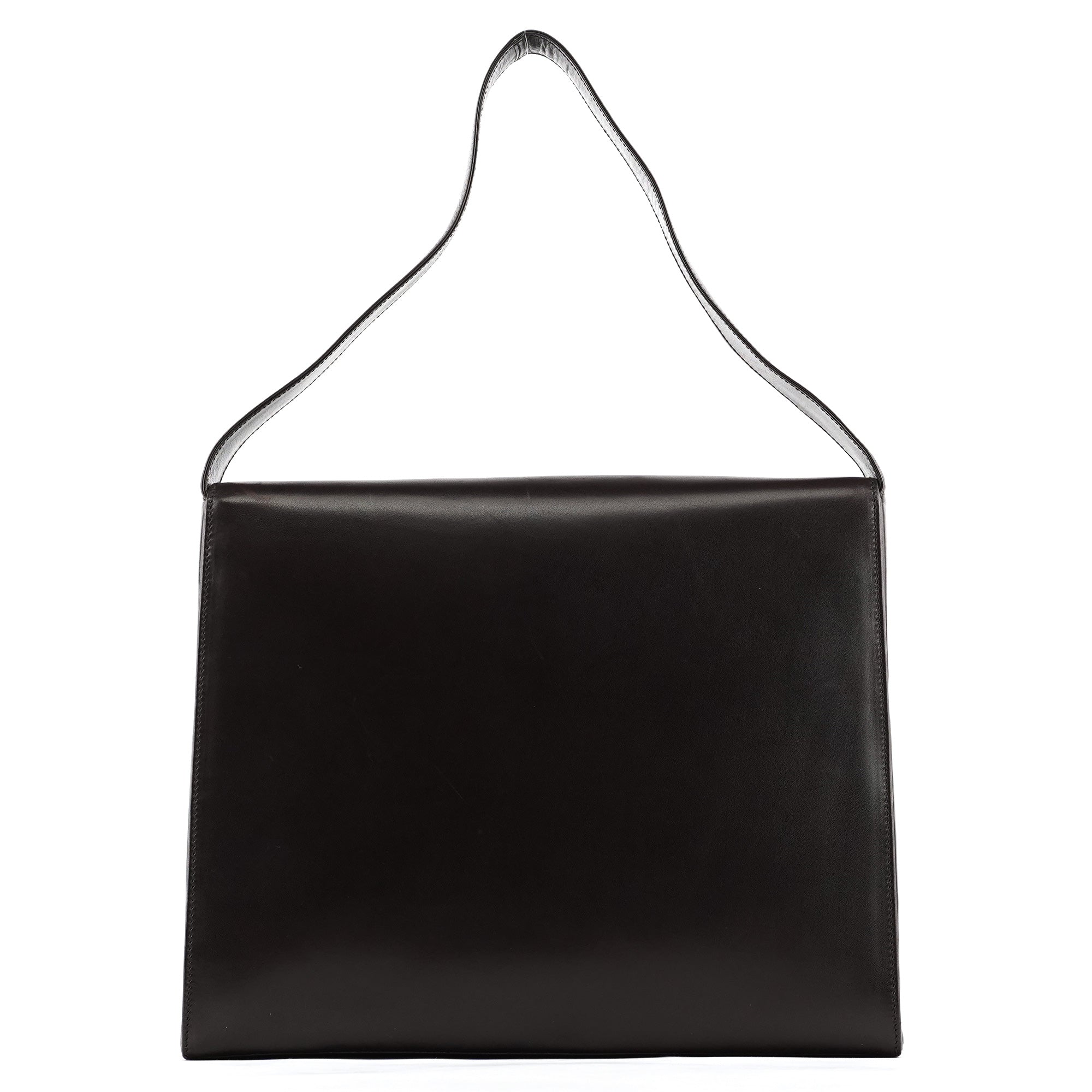 Dark Brown Vitello Buckle Shoulder Bag