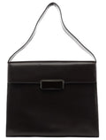 Dark Brown Vitello Buckle Shoulder Bag