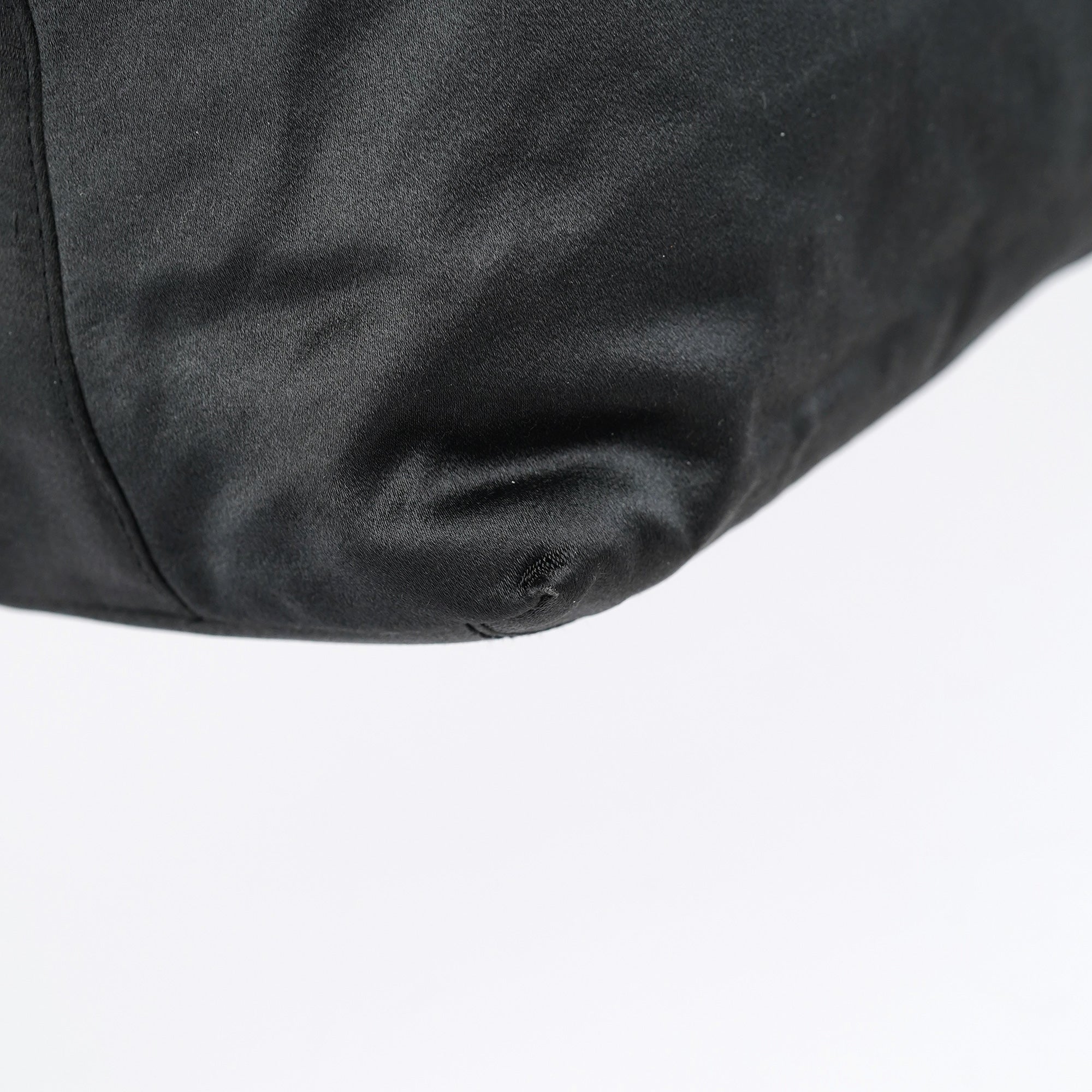 Dark Grey Satin Plastic Handle Shoulder Bag