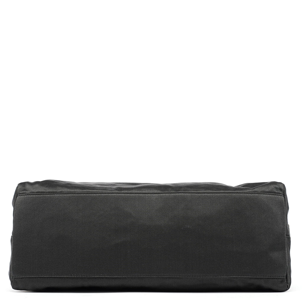 Dark Grey Satin Plastic Handle Shoulder Bag