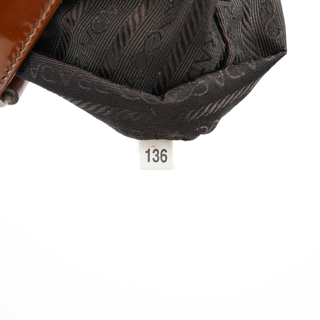 Fall 1999 Brown Patent Leather Eyelet Shoulder Bag