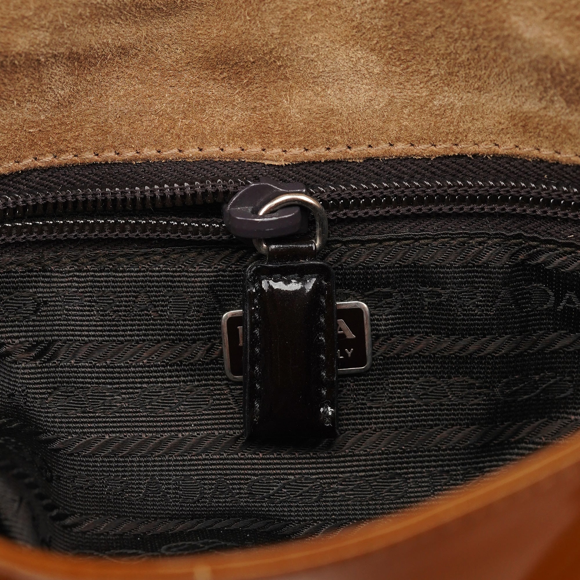 Fall 1999 Brown Patent Leather Eyelet Shoulder Bag