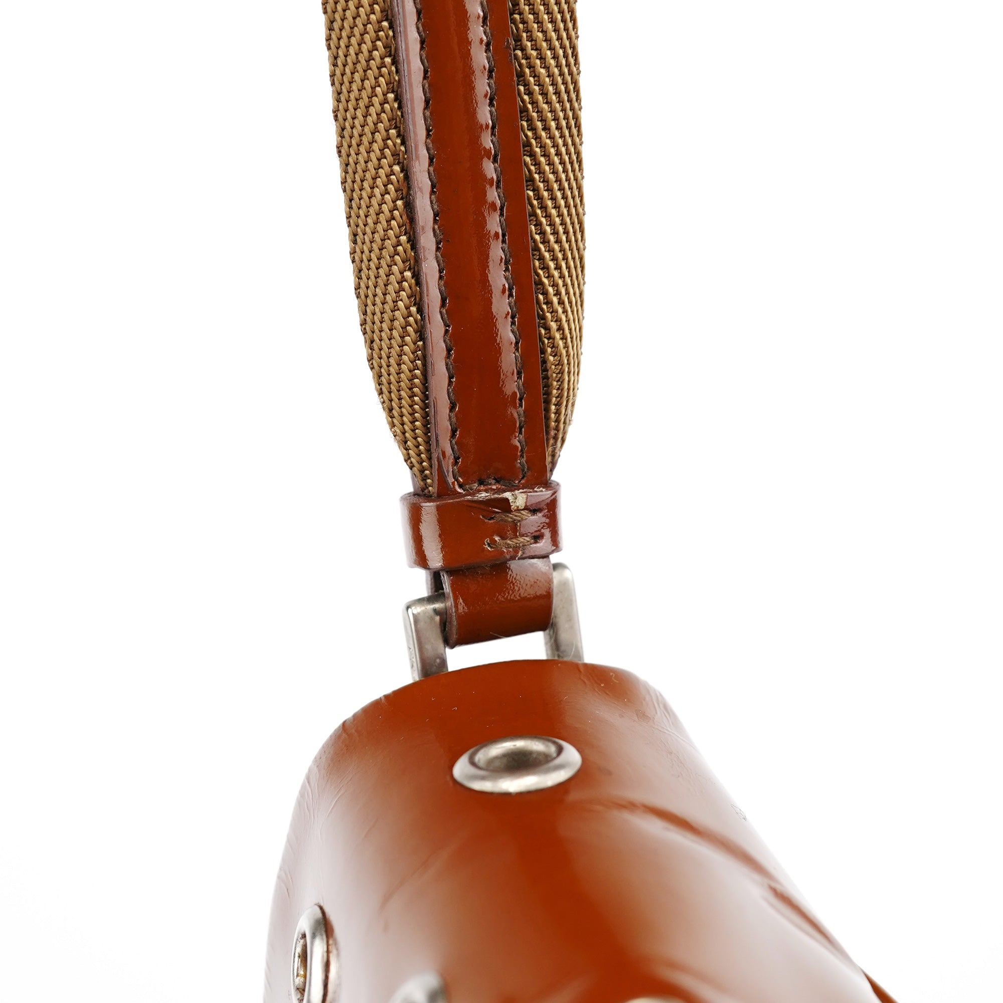 Fall 1999 Brown Patent Leather Eyelet Shoulder Bag