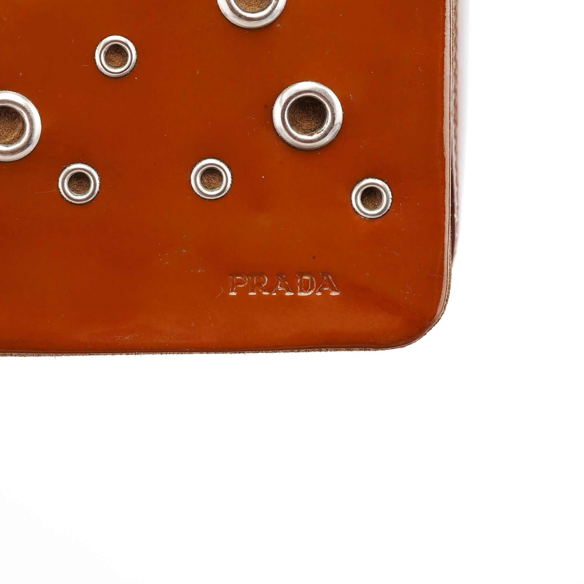 Fall 1999 Brown Patent Leather Eyelet Shoulder Bag