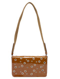 Fall 1999 Brown Patent Leather Eyelet Shoulder Bag