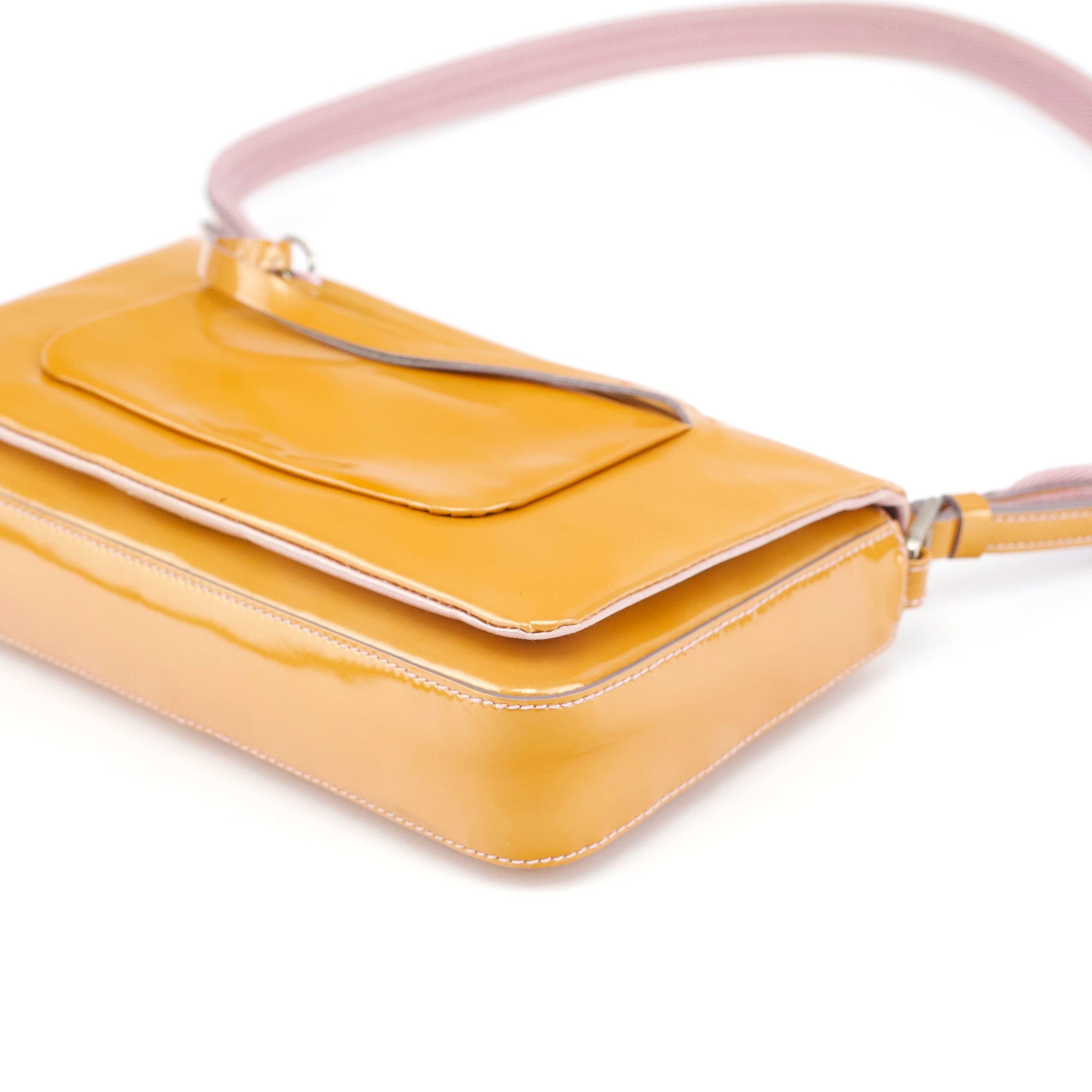 Fall 1999 Yellow Vernice Patent Leather Shoulder Bag