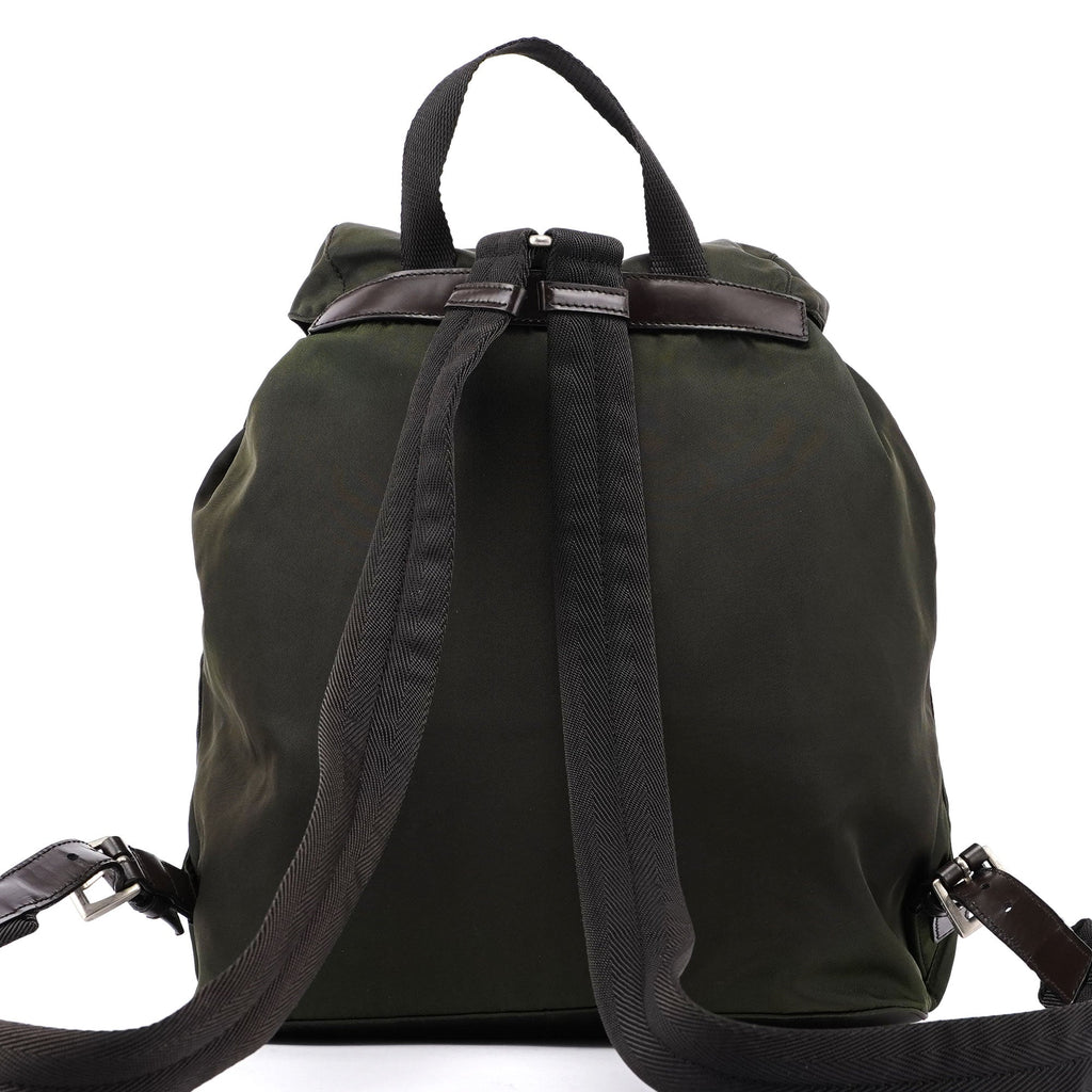 Green Nylon Backpack