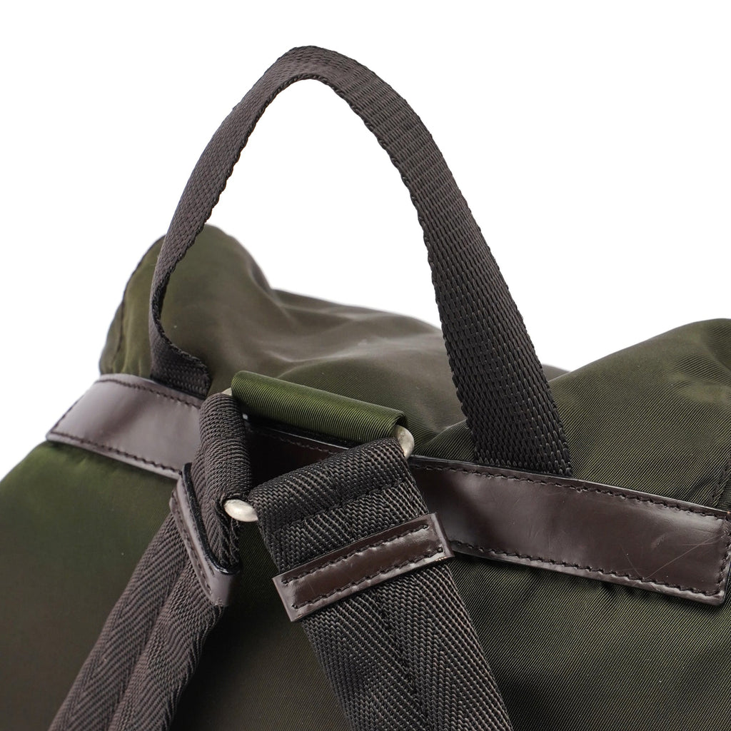 Green Nylon Backpack