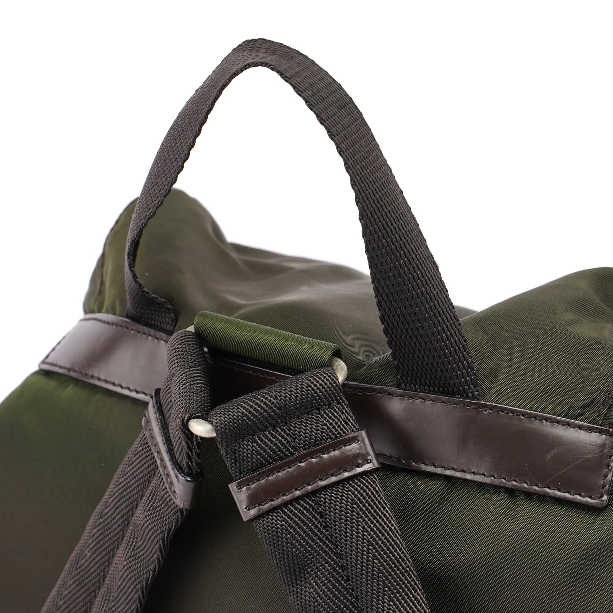 Green Nylon Backpack
