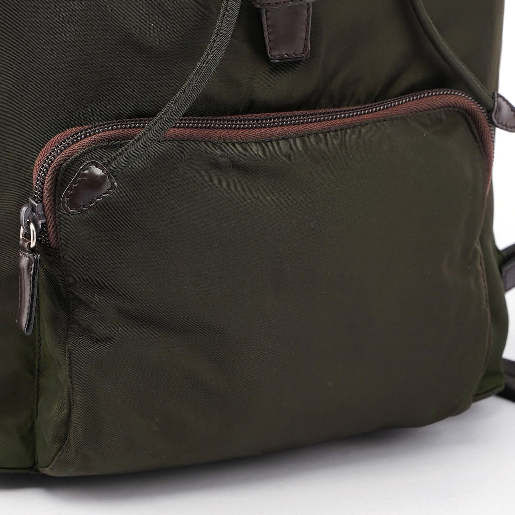 Green Nylon Backpack