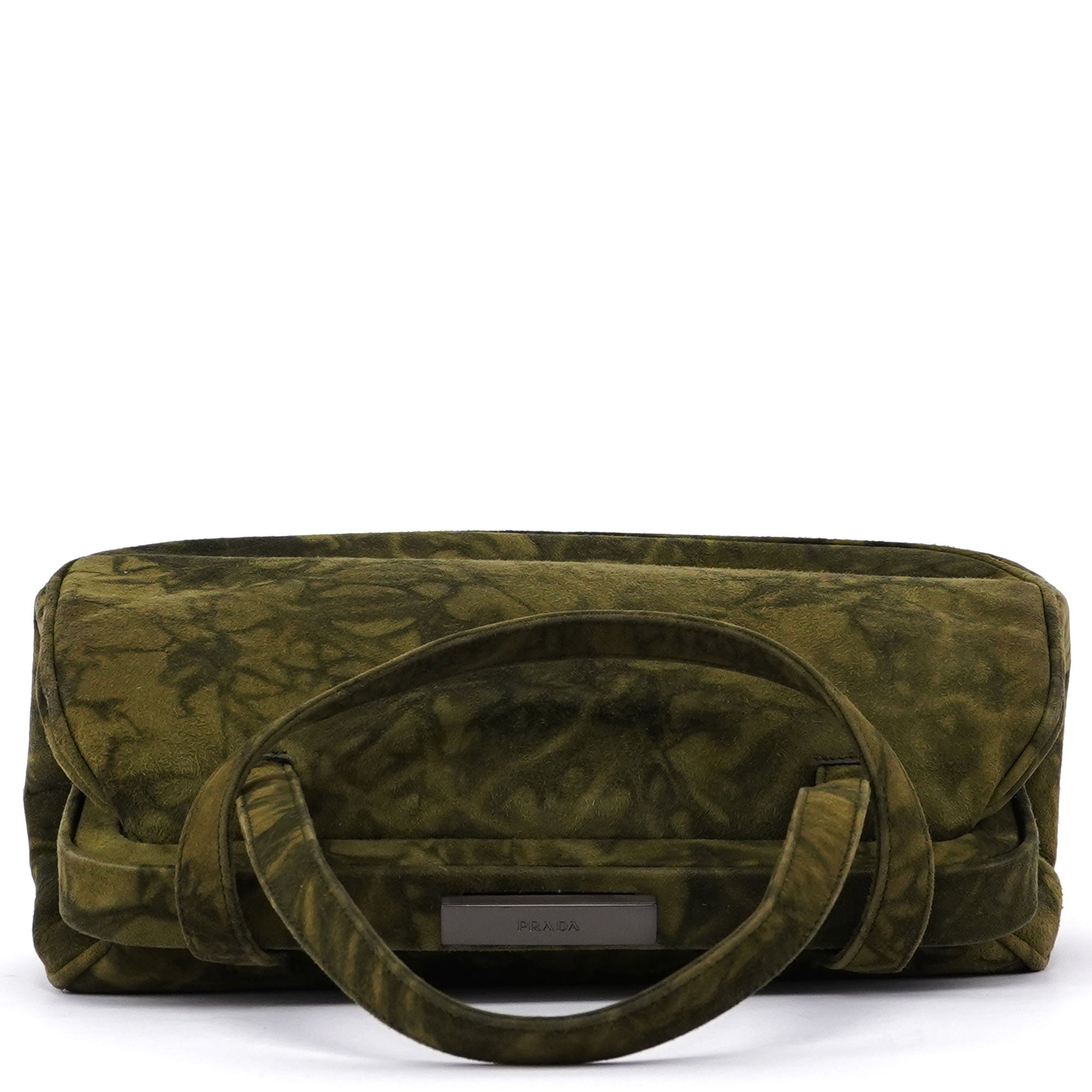 Green Tie Dye Suede Clutch Bag