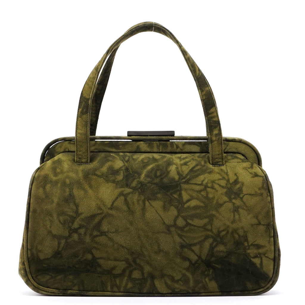 Green Tie Dye Suede Clutch Bag