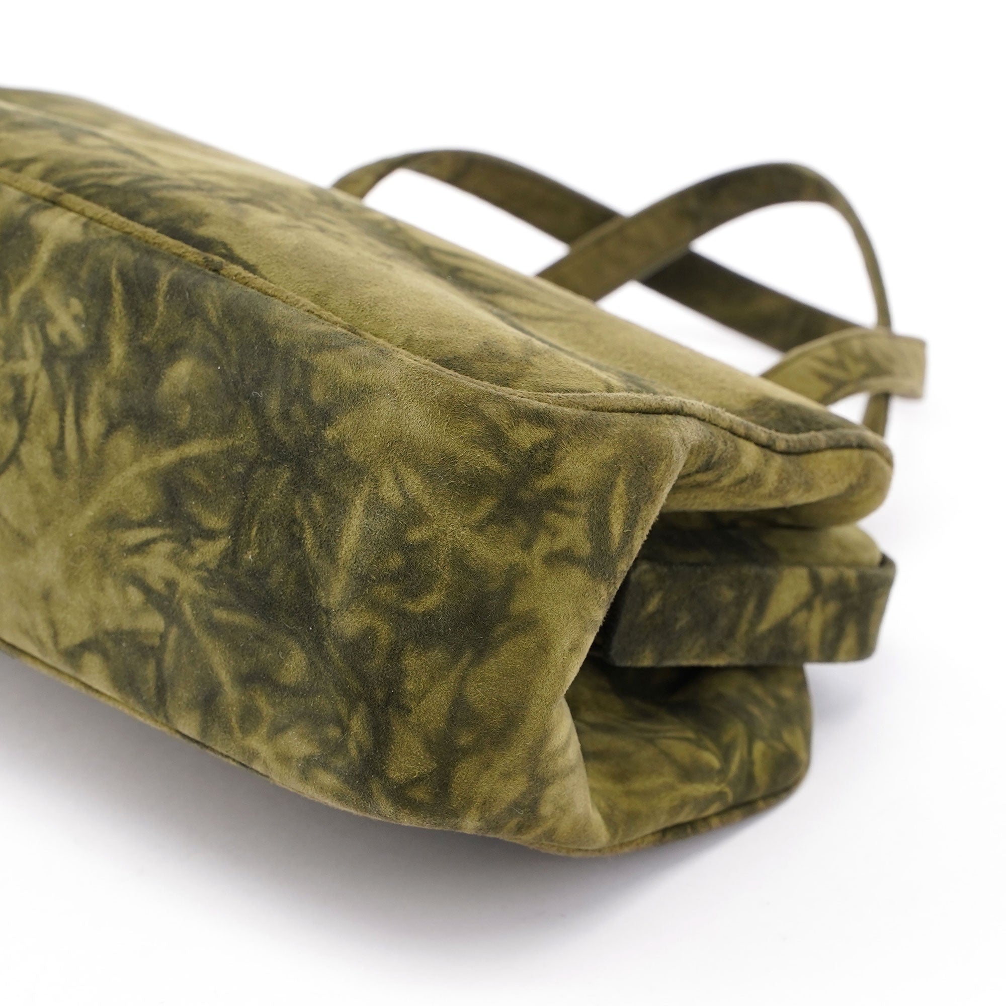 Green Tie Dye Suede Clutch Bag
