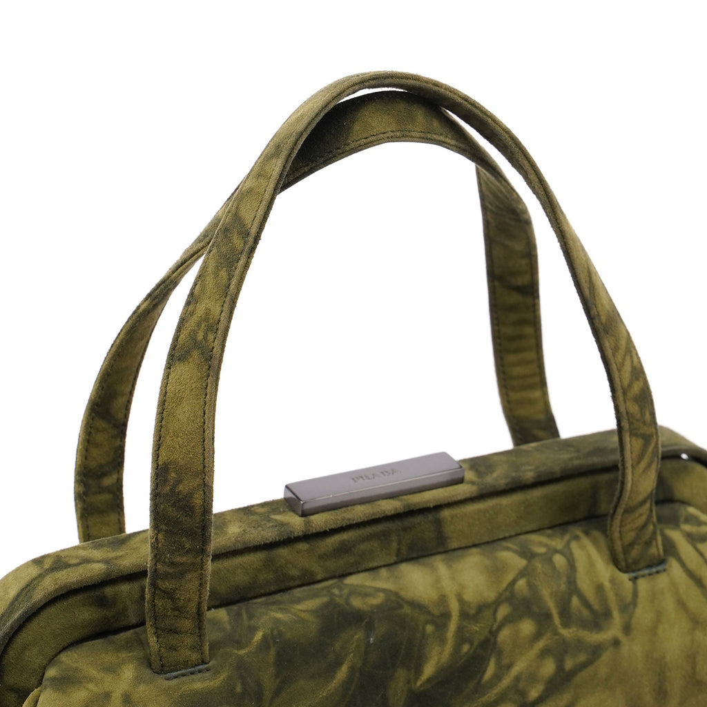 Green Tie Dye Suede Clutch Bag